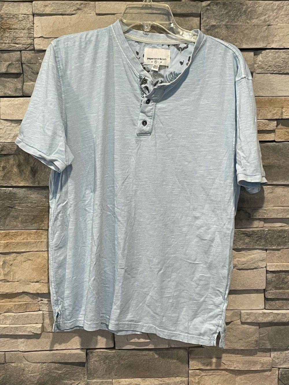 Paper Denim & Cloth Light Blue Short-Sleeve Henley
